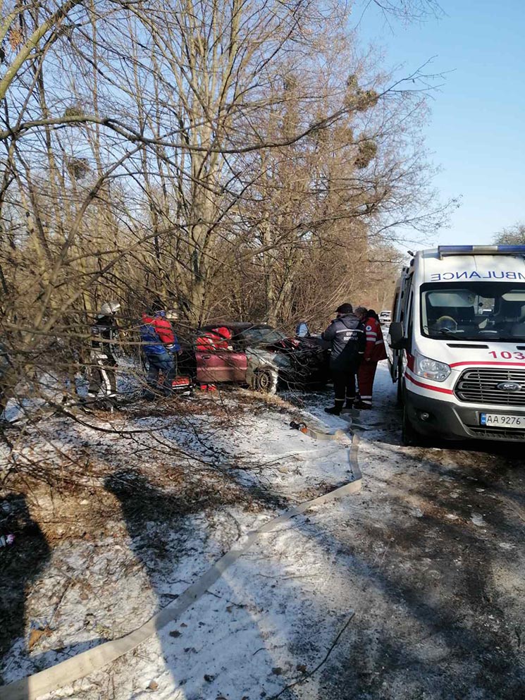 ДТП на Білоцерківщині: водій не впорався з керування і зіткнувся з деревом